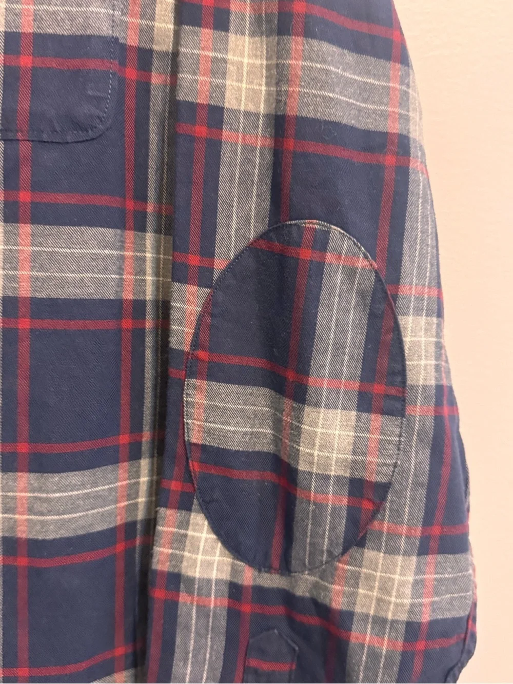 Banana Republic Luxe Flannel Shirt Men’s XL Slim Fit Plaid Elbow Patch